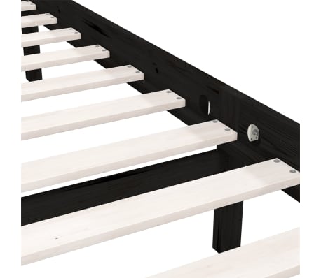 vidaXL Estructura de cama sin colchón madera maciza negro 120x200 cm
