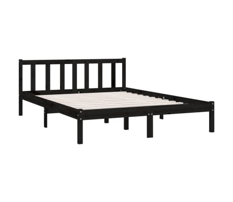 vidaXL Estructura de cama sin colchón madera maciza negro 140x200 cm