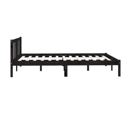 vidaXL Estructura de cama sin colchón madera maciza negro 140x200 cm