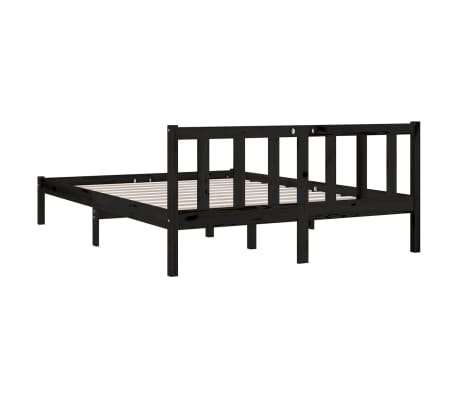 vidaXL Estructura de cama sin colchón madera maciza negro 140x200 cm