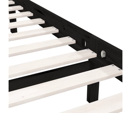 vidaXL Estructura de cama sin colchón madera maciza negro 140x200 cm