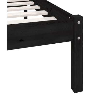 vidaXL Estructura de cama sin colchón madera maciza negro 140x200 cm
