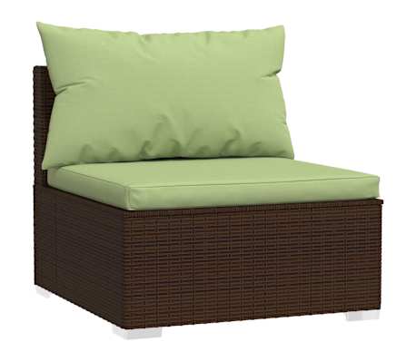 vidaXL Set muebles de jardín 4 piezas y cojines ratán sintético marrón