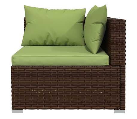 vidaXL Set muebles de jardín 4 piezas y cojines ratán sintético marrón