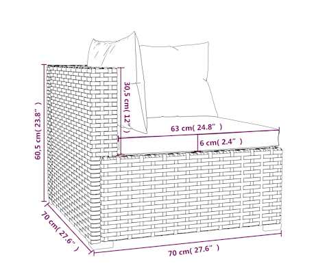 vidaXL Set muebles de jardín 4 piezas y cojines ratán sintético marrón