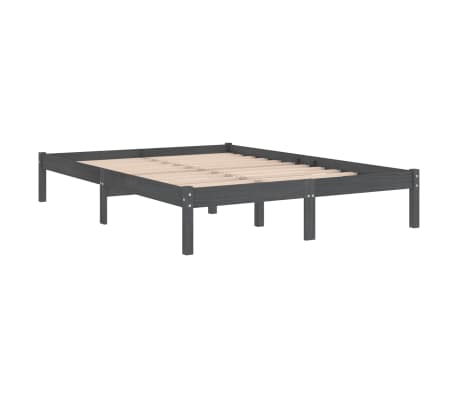 vidaXL Estructura de cama sin colchón madera maciza gris 120x200 cm