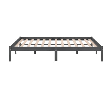 vidaXL Estructura de cama sin colchón madera maciza gris 120x200 cm