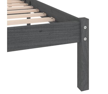 vidaXL Estructura de cama sin colchón madera maciza gris 120x200 cm