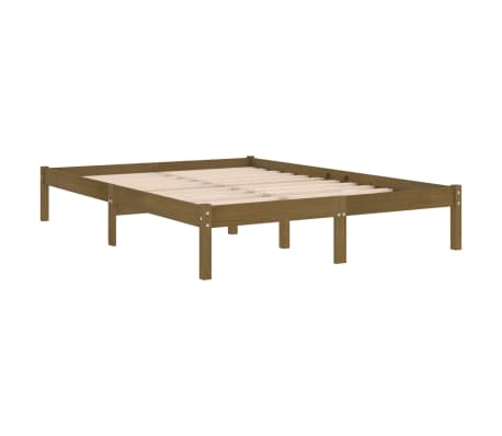 vidaXL Cadre de lit Bois de pin massif Marron miel 140x200 cm