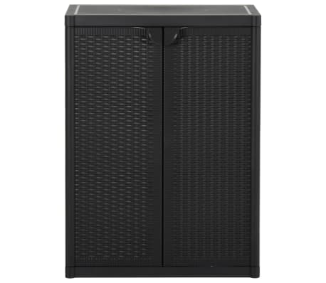 vidaXL Armario de almacenaje de jardín PP ratán negro 65x45x88 cm
