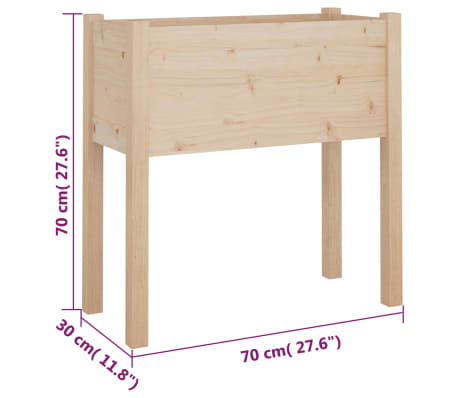 vidaXL Jardineras 2 uds madera maciza de pino 70x31x70 cm
