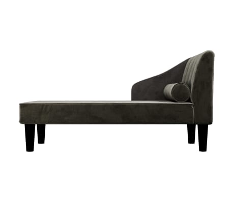 vidaXL Chaise longue avec dossier en velours Noir