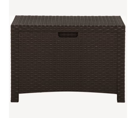 vidaXL Caja de almacenaje de jardín ratán PP marrón 60x54x41 cm