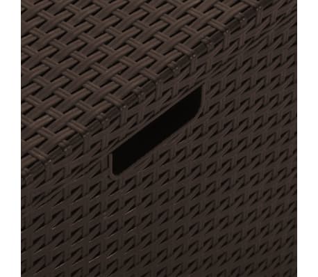 vidaXL Caja de almacenaje de jardín ratán PP marrón 60x54x41 cm