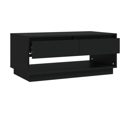 vidaXL Mesa de centro madera contrachapada negro 102,5x55x44 cm