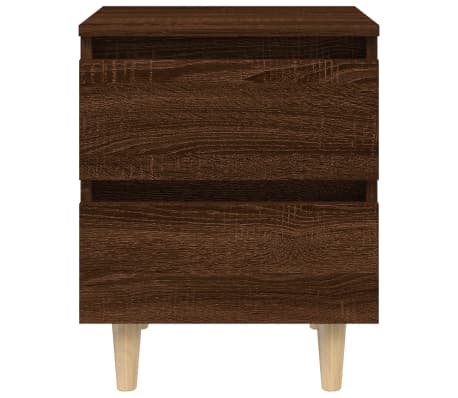 vidaXL Mesitas de noche 2 uds con patas madera marrón roble 40x35x50cm