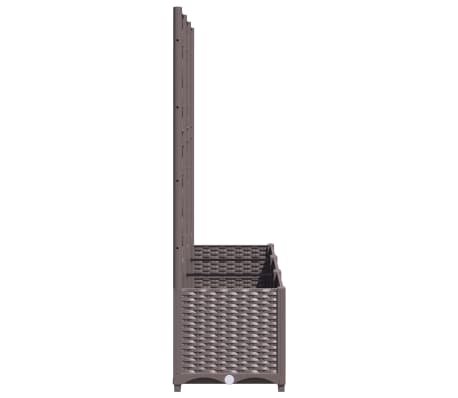 vidaXL Jardinera con enrejado PP marrón 120x40x136 cm