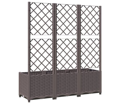vidaXL Jardinera con enrejado PP marrón 120x40x136 cm