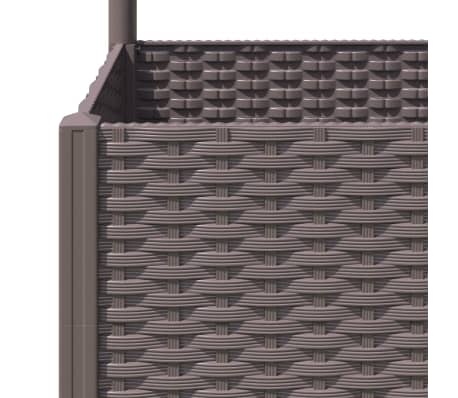 vidaXL Jardinera con enrejado PP marrón 120x40x136 cm