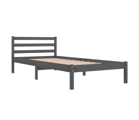 vidaXL Lit de repos en bois de pin massif 90x200 cm Gris
