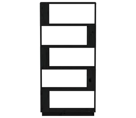 vidaXL Estantería/divisor de espacios madera pino negro 80x25x163,5 cm