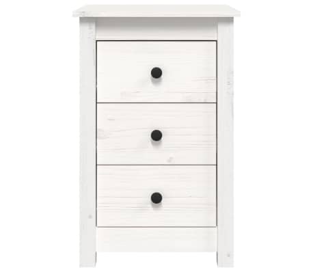 vidaXL Mesita de noche madera maciza de pino blanco 40x35x61,5 cm