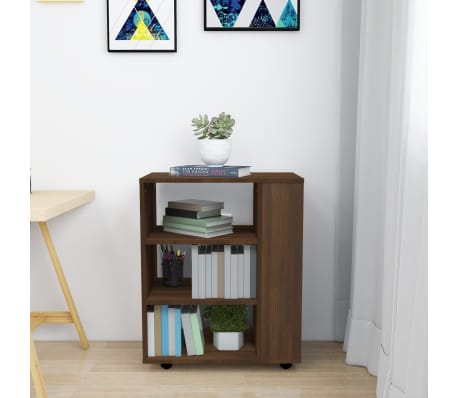 vidaXL Armario con ruedas madera contrachapada roble marrón 60x35x75cm