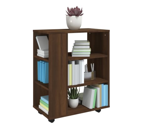 vidaXL Armario con ruedas madera contrachapada roble marrón 60x35x75cm