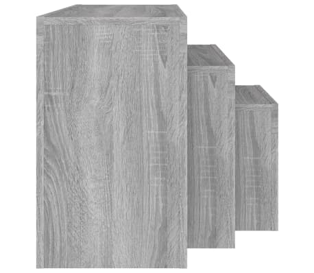 vidaXL Tables basses gigognes 3 pcs sonoma gris bois d'ingénierie