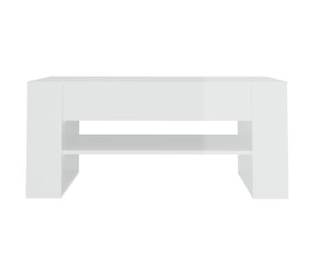 vidaXL Table basse blanc brillant 102x55x45 cm bois d'ingénierie