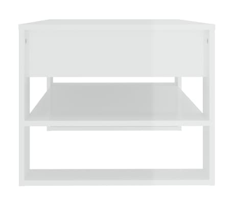 vidaXL Table basse blanc brillant 102x55x45 cm bois d'ingénierie
