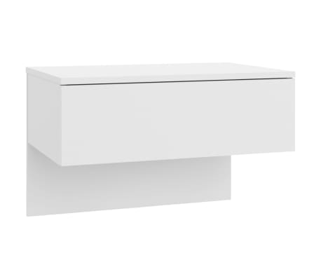 vidaXL Mesitas de noche de pared 2 unidades blanco brillante