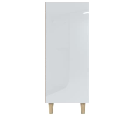 vidaXL Aparador de madera contrachapada blanco brillante 69,5x34x90 cm