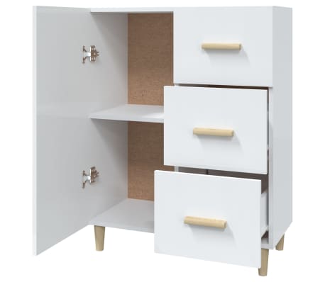 vidaXL Aparador de madera contrachapada blanco brillante 69,5x34x90 cm