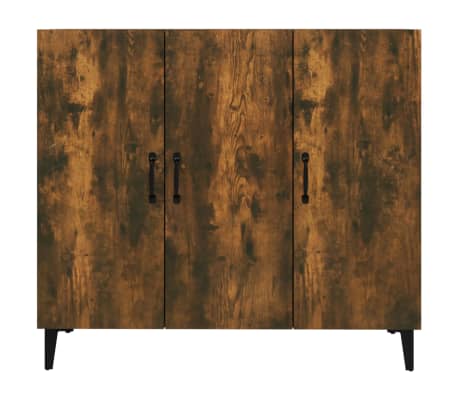 vidaXL Aparador de madera de ingeniería roble ahumado 90x34x80 cm
