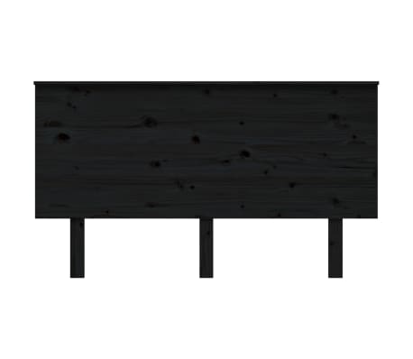 vidaXL Cabecero de cama madera maciza de pino negro 144x6x82,5 cm