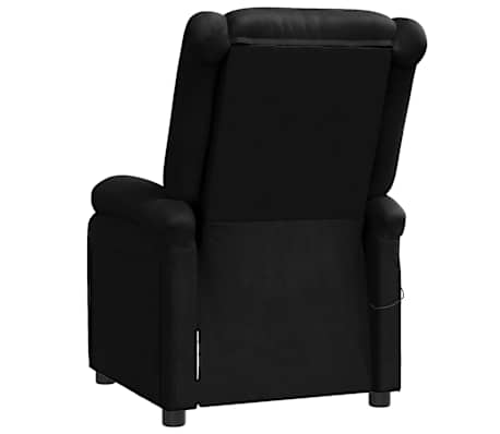vidaXL Sillón de masaje de cuero sintético negro