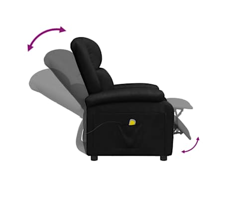 vidaXL Sillón de masaje de cuero sintético negro