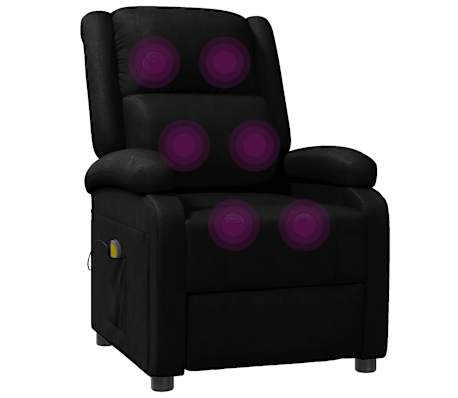 vidaXL Sillón de masaje de cuero sintético negro