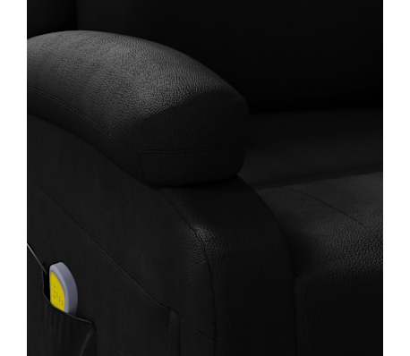 vidaXL Sillón de masaje de cuero sintético negro