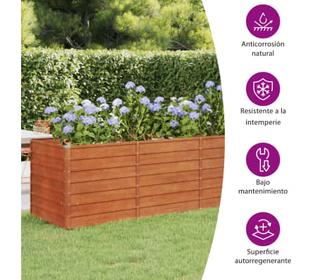 vidaXL Arriate oxidado de acero corten 240x80x77 cm