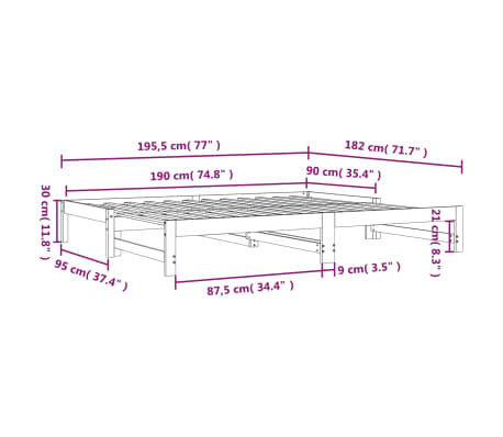 vidaXL Sofá cama extraíble sin colchón blanco 2x(90x190) cm
