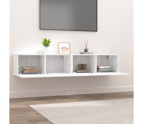 vidaXL Muebles para TV 2 uds madera de ingeniería blanco 80x30x30 cm