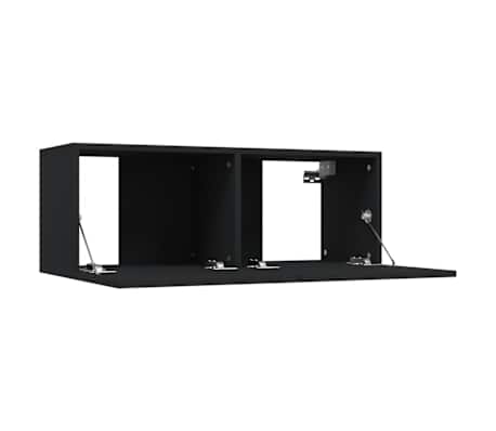 vidaXL Muebles para TV 2 uds madera contrachapada negro 80x30x30 cm