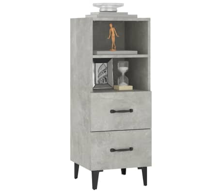 vidaXL Aparador de madera contrachapada gris hormigón 34,5x34x90 cm