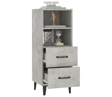 vidaXL Aparador de madera contrachapada gris hormigón 34,5x34x90 cm
