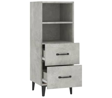 vidaXL Aparador de madera contrachapada gris hormigón 34,5x34x90 cm