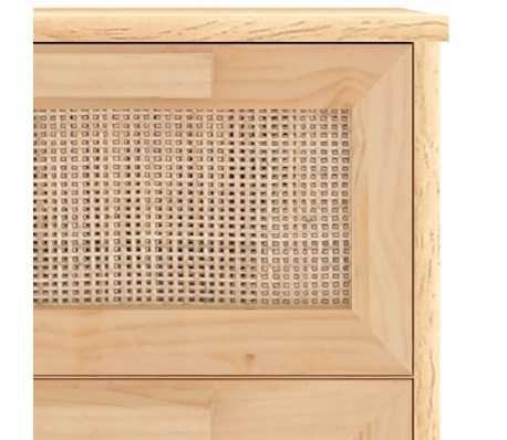 vidaXL Buffet Marron 40x30x90 cm Bois de pin massif et rotin naturel