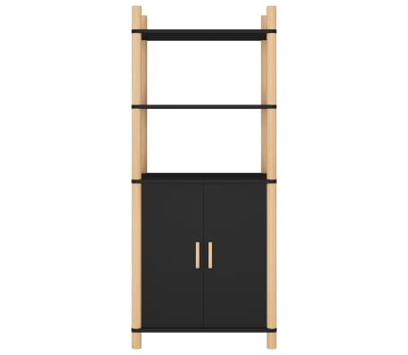vidaXL Aparador alto madera contrachapada negro 60x40x141 cm