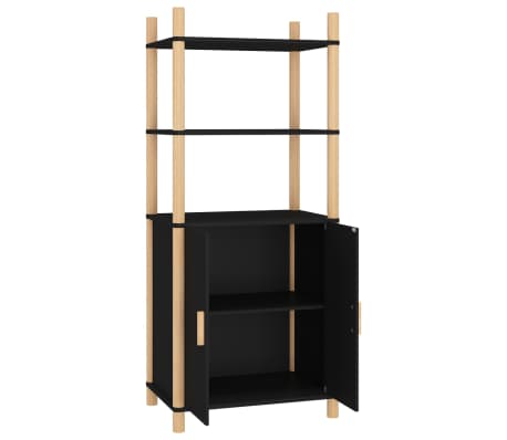 vidaXL Aparador alto madera contrachapada negro 60x40x141 cm